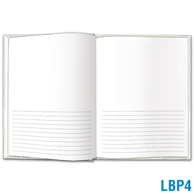 Blank Book Large - 1/2 Blank & 1/2 Solid-Lined Pages: click to enlarge
