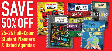 50% Off Student Planners
