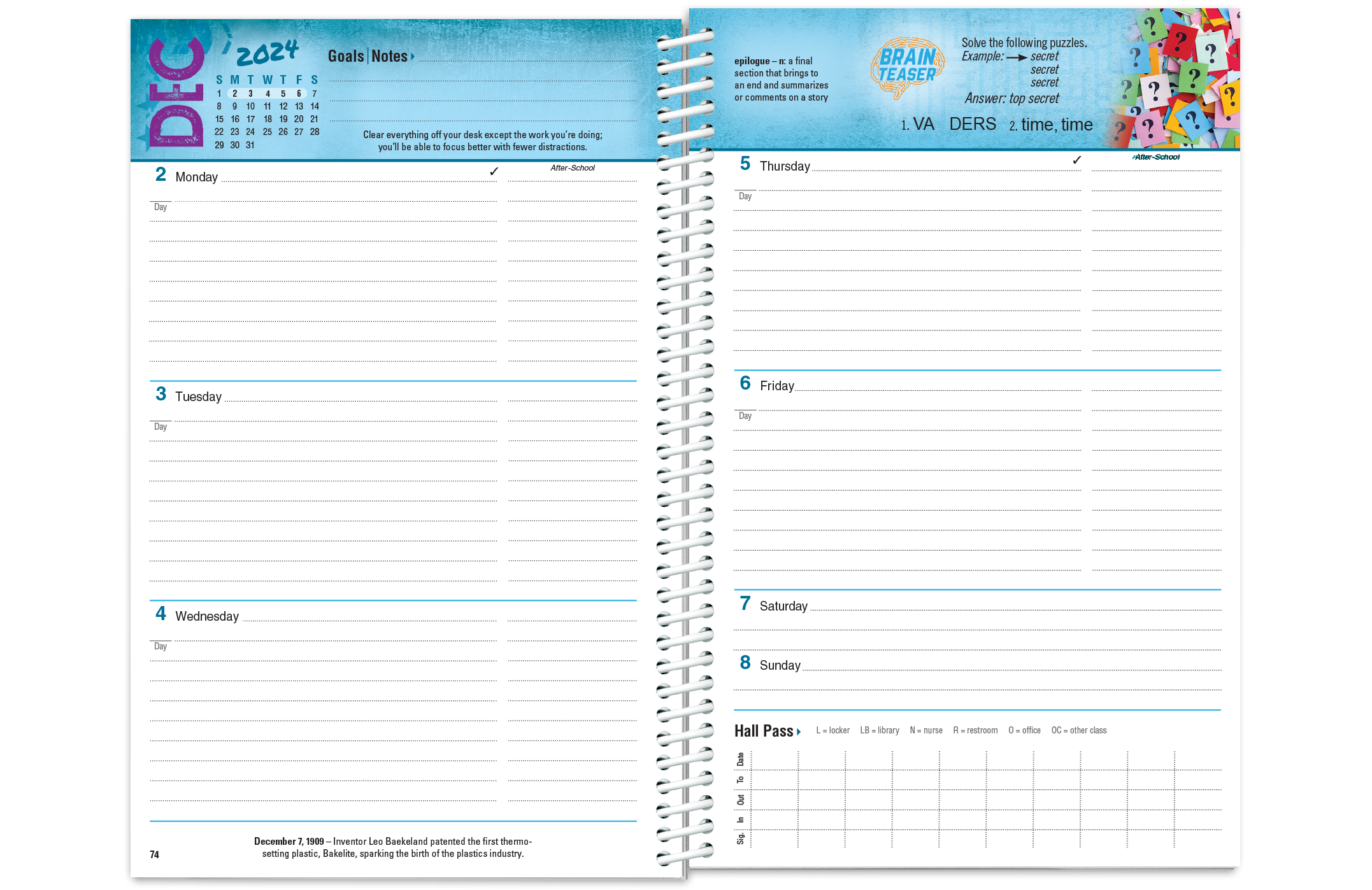 Dated August July Dated for 2019-2020 Dated Student Planner for High School or College HS-03-C1 